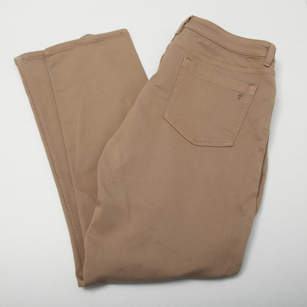 TPJ Men's Slim Thick Fit Stretch Chino Pants Size 38x32 Tan Khaki Brown